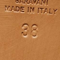 Pre Owned Valentino VLogo Size 38 Beige Leather Slingback Pumps