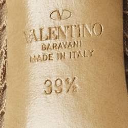 Pre Owned Valentino Alcove Size 38.5 Beige Leather and Mesh Pumps