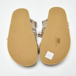 مملوكة مسبقًا صندل فالنتينو روكستد قش منسوج متعدد الألوان بحزام خلفي مسطح مقاس 39