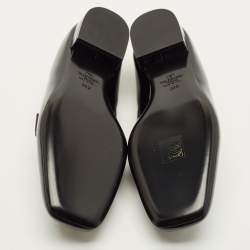Pre Owned Valentino VLogo Size 38.5 Black Patent Leather Loafers