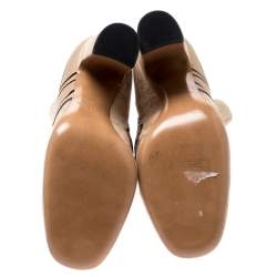 Pre Owned Valentino Beige Suede Panther Ankle Boots Size 41