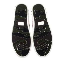 Pre Owned Valentino Red/White Leather Fly Crew Low Top Sneakers Size 40.5