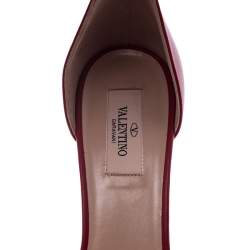 Pre Owned Valentino Red Leather Rockstud Ankle Cuff Sandals Size 39.5