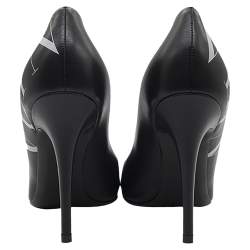 Valentino Black Leather VLTN Pointed Toe Pumps Size 36