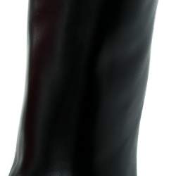Pre Owned Valentino Black Patent and Leather Mid Calf Boots Size 37.5
