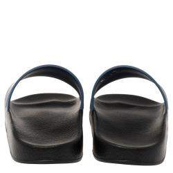 Pre Owned Valentino Bluette/Marine Rubber Camouflage Slides Size 42