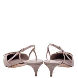 Pre Owned Valentino Blush Pink Leather VLogo Signature Slingback Sandals Size 39