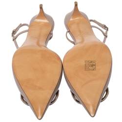 Pre Owned Valentino Blush Pink Leather VLogo Signature Slingback Sandals Size 39