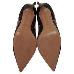 Pre Owned Valentino Black Canvas Kilim Embroidered Pumps Size 40