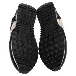 Pre Owned Valentino Black/White Camouflage Leather and Suede Rockstud Trainer Sneakers Size 37.5