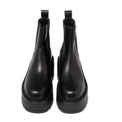 مملوكة مسبقًا Valentino Black Leather Uniqueform Ankle Length Boots Size 40