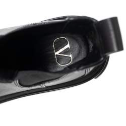مملوكة مسبقًا Valentino Black Leather Uniqueform Ankle Length Boots Size 40