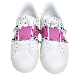 مملوكة مسبقًا حذاء رياضي فالنتينو زيبرا جلد مطبوع وردي/أبيض مفتوح مقاس 37