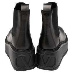 مملوكة مسبقًا Valentino Dark Brown Leather Uniqueform Chelsea Boots Size 38