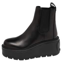 مملوكة مسبقًا Valentino Dark Brown Leather Uniqueform Chelsea Boots Size 38