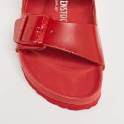 Pre Owned Valentino x Birkenstock Red Leather Flat Sandals Size 39