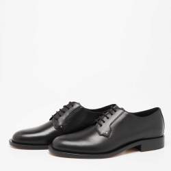 Pre Owned Valentino Black Leather Rockstud Lace Up Derby Size 39