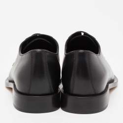 Pre Owned Valentino Black Leather Rockstud Lace Up Derby Size 39