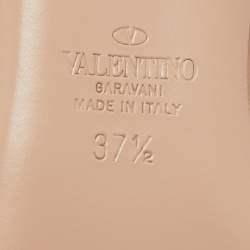 Valentino Beige/ Black Leather Rock Stud Ballet Flats Size 37.5