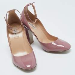 Pre Owned Valentino Pink Patent Leather Tango Pumps Size 40