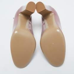 Pre Owned Valentino Pink Patent Leather Tango Pumps Size 40