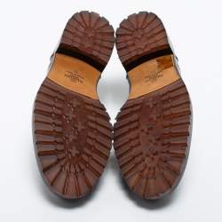 Pre Owned Valentino Burgundy Leather Fringe Derby Size 37