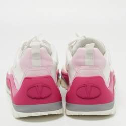 Pre Owned Valentino White/Pink Leather Gumboy Sneakers Size 39