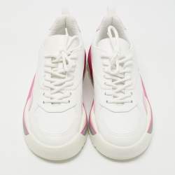 Pre Owned Valentino White/Pink Leather Gumboy Sneakers Size 39