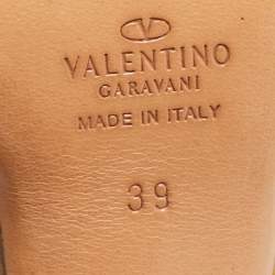 Pre Owned Valentino Brown Python Ankle Tie Sandals Size 39