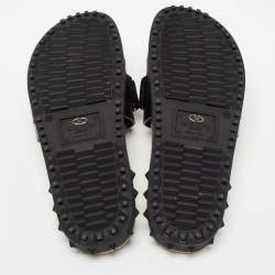 Pre Owned Valentino Black Leather Rockstud Espadrilles Flats  Size 39 