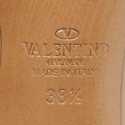 Pre Owned Valentino Beige Leather Love Latch Pumps Size 38.5