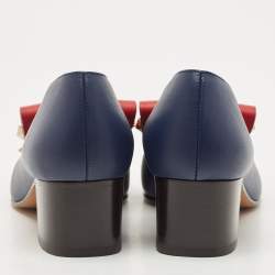 Pre Owned Valentino Tricolor Leather Uptown Fringe Pumps Size 36