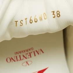 Pre Owned Valentino White Leather Bounce LOVE Sneakers Size 38