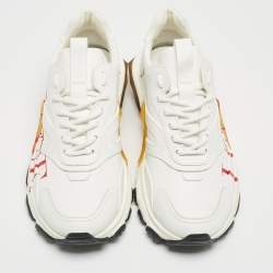 Pre Owned Valentino White Leather Bounce LOVE Sneakers Size 38