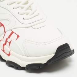Pre Owned Valentino White Leather Bounce LOVE Sneakers Size 38