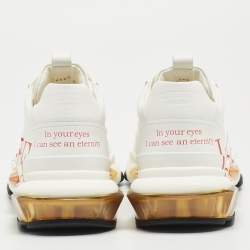 Pre Owned Valentino White Leather Bounce LOVE Sneakers Size 38