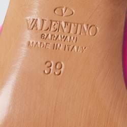 Pre Owned Valentino Pink Patent Leather One Stud Mules Size 39