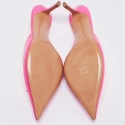 Pre Owned Valentino Pink Patent Leather One Stud Mules Size 39