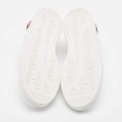 Pre Owned Valentino White Leather Vlogo Rockstud Low Top Sneakers Size 39.5