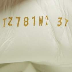 Pre Owned Valentino White/Grey Leather VLTN Rockstud Sneakers Size 37