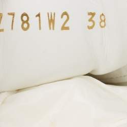 Pre Owned Valentino White Leather VLTN Logo Low Top Sneakers Size 38