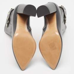 Pre Owned Valentino Black Leather Rockstud Ankle Booties Size 36.5