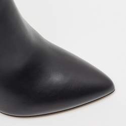 Pre Owned Valentino Black Leather Rockstud Ankle Booties Size 36.5