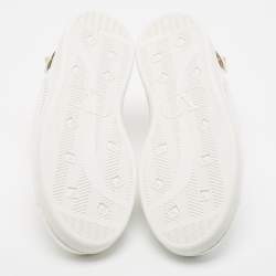 Pre Owned Valentino White Leather Rockstud Low Top Sneakers Size 39.5