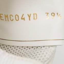 Pre Owned Valentino White Leather Backnet Rockstud Low Top Sneakers Size 39.5