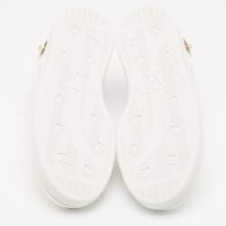 Pre Owned Valentino White Leather Backnet Rockstud Low Top Sneakers Size 39.5