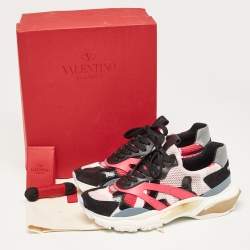 Pre Owned Valentino Multicolor Camouflage Mesh Bounce Sneakers Size 40