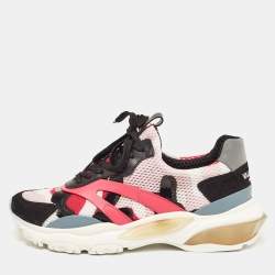 Pre Owned Valentino Multicolor Camouflage Mesh Bounce Sneakers Size 40