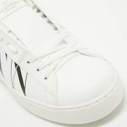 Pre Owned Valentino White Leather VLTN Open Sneakers Size 38