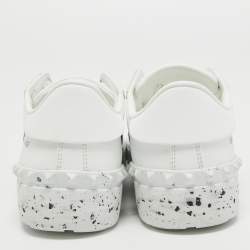 Pre Owned Valentino White/Black Leather Open Sneakers Size 36